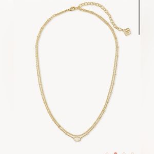 Emilie Gold Multi Strand Necklace in Iridescent Drusy